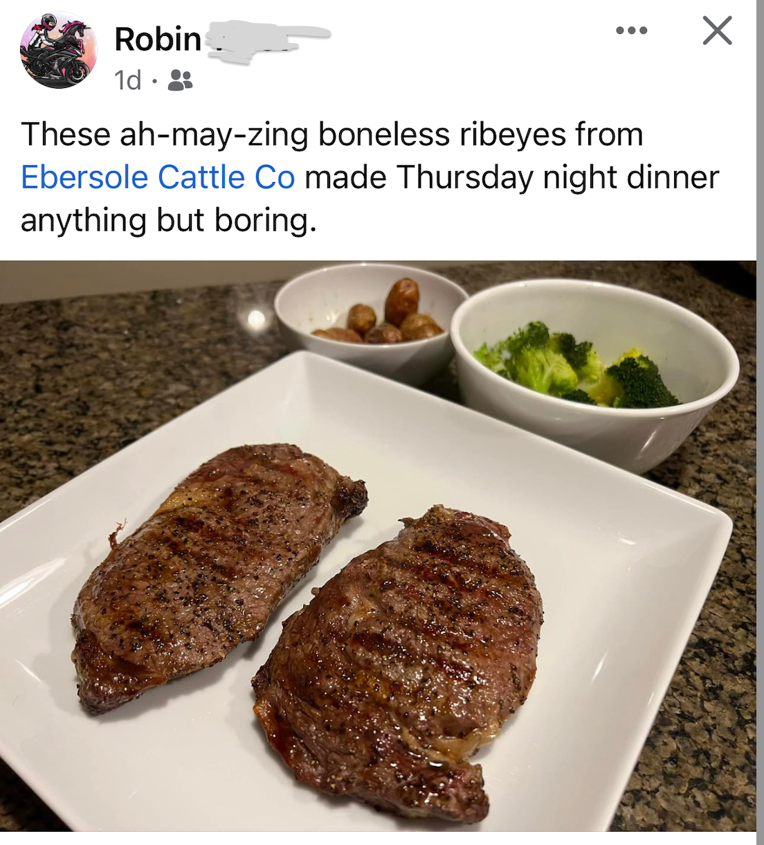2 RibEye Steaks